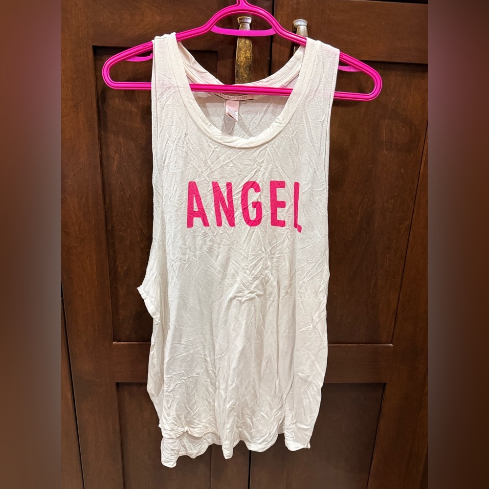 Victoria's Secret White Top with Pink Accents